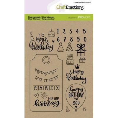 CraftEmotions Clear Stamps - Birthday